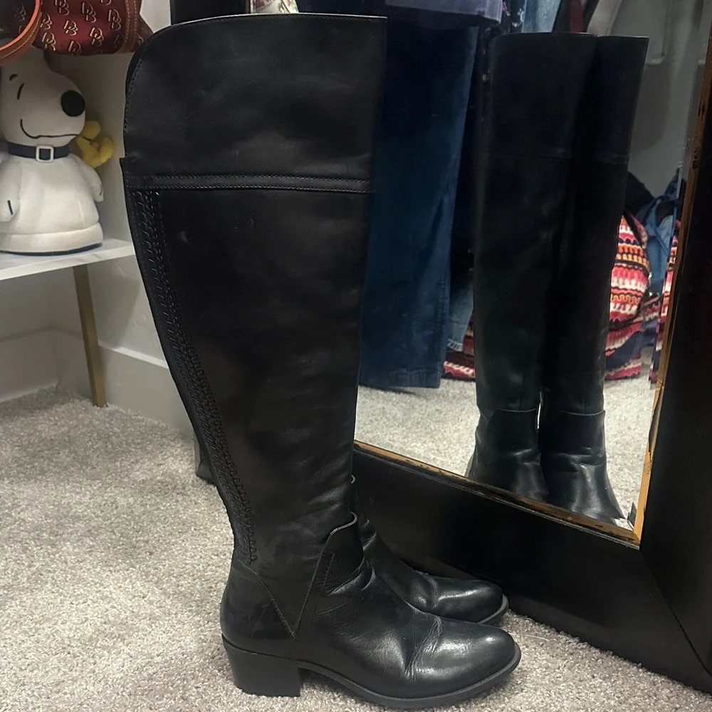 Vince Camuto Sleek Black Over the Knee Boots - Picture 2 of 4